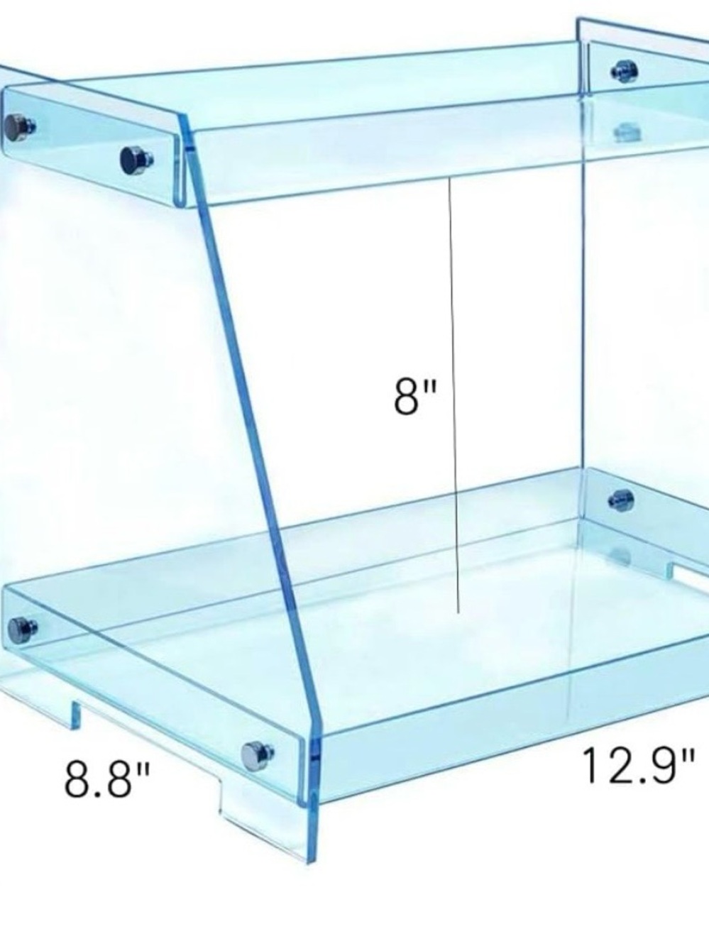 Royalita Two-Tier Blue Acrylic Makeup Organizer - Picture 5 of 5